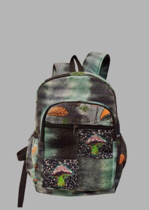backpack hemp bag-with mushroom patterns